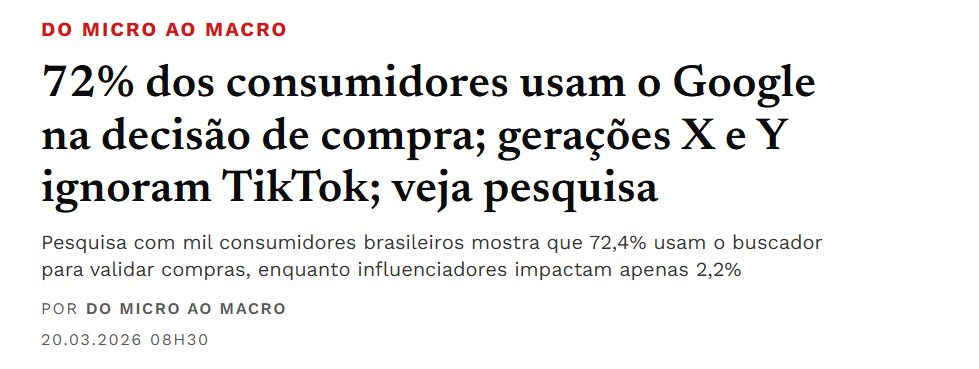 consumidores usam o Google na decisão de compra